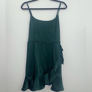 Green spaghetti strap dress